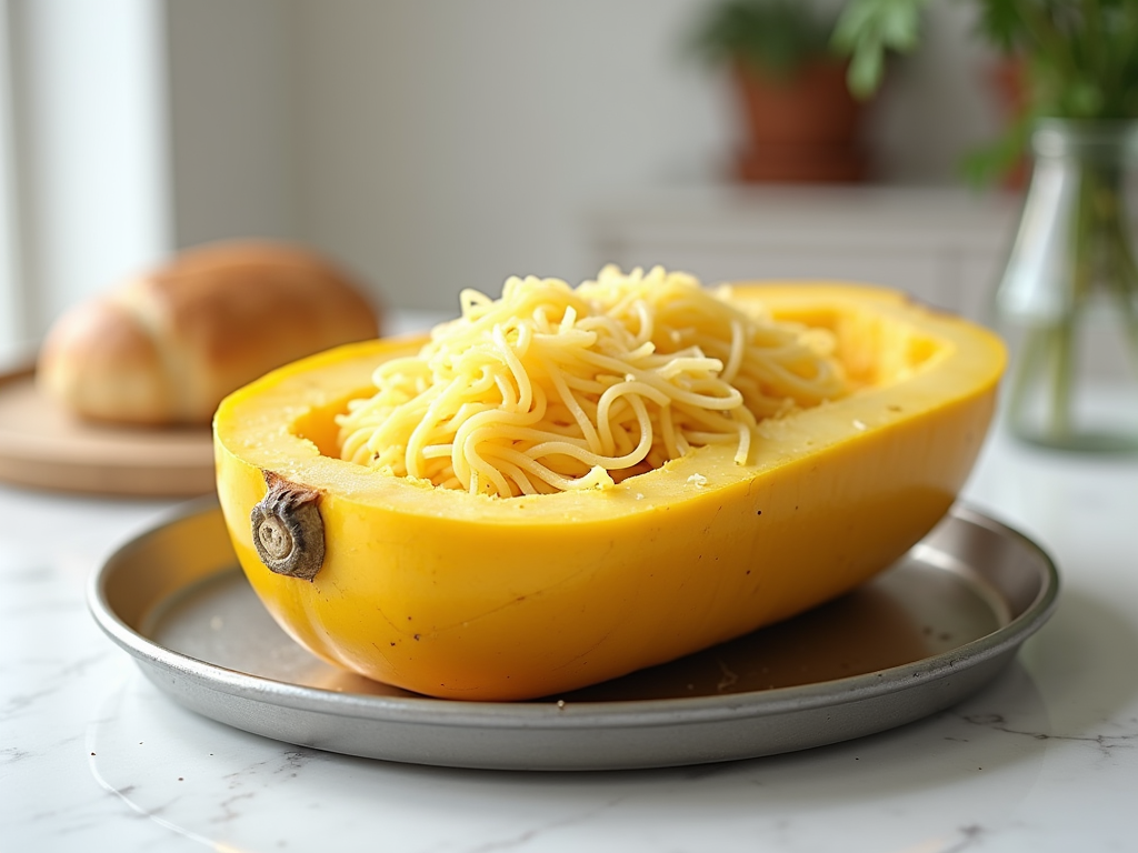 Fresh whole and halved spaghetti squash